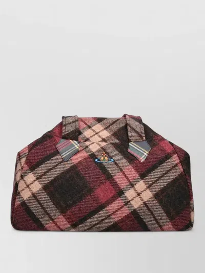 Vivienne Westwood Plaid Pattern Tote Bag Dual Handles