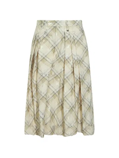 Vivienne Westwood Checked Pleated Skirt In Green
