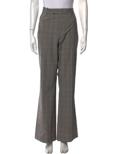 Pre-owned Vivienne Westwood Plaid Print Flared Pants In Gray