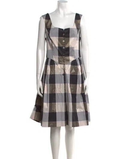 Pre-owned Vivienne Westwood Plaid Print Knee-length Dress In Neutral