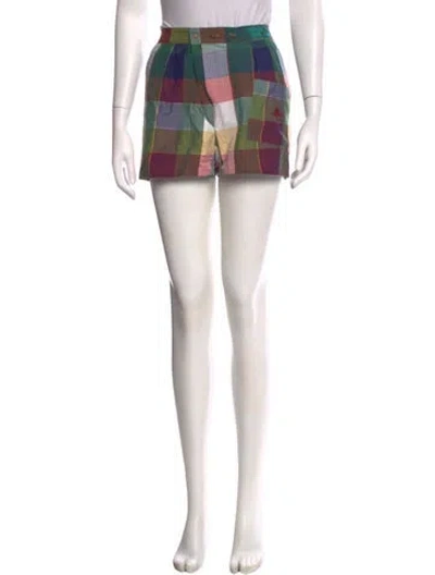 Pre-owned Vivienne Westwood Plaid Print Mini Shorts In Purple
