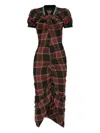 Vivienne Westwood Pulling Dress Tartan Piquet Red-green Xl Women