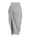 Vivienne Westwood Mens Multi Side Panther Check Wool-linen Blend Midi Skirt In Gray