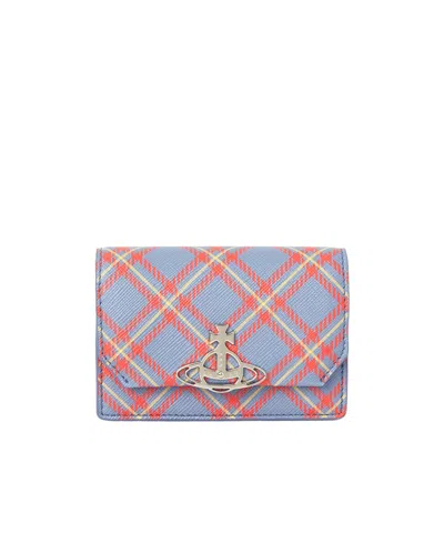 Vivienne Westwood Plaid Wallet In Blue