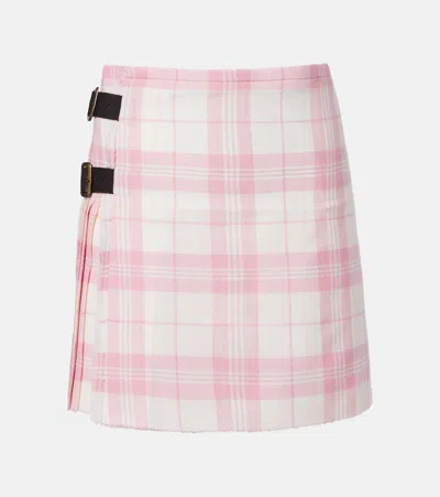 Vivienne Westwood Plaid Wool-blend Miniskirt In Pink