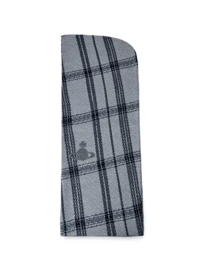 Vivienne Westwood Plaid-pattern Orb-motif Scarf In Purple