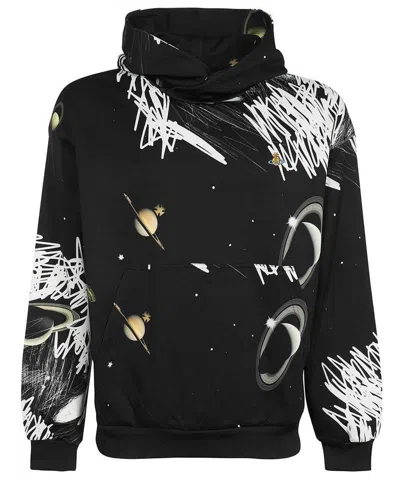Vivienne Westwood Planets-print Pullover Sweatshirt In Black