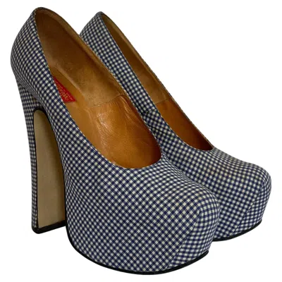 Pre-owned Vivienne Westwood Platform Heels 1993  Gingham In Black