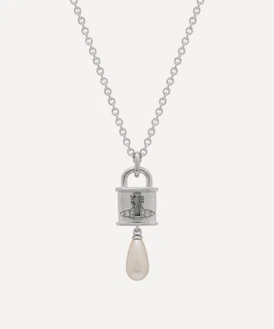 Vivienne Westwood Platinum Celestia Pendant Necklace In Silver