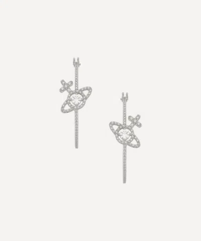 Vivienne Westwood Platinum Olympia Hoop Earrings In Silver