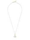 Vivienne Westwood Platinum Orb Pendant Necklace With Crystals In Brown