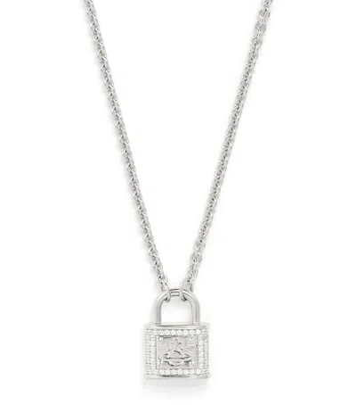 Vivienne Westwood Platinum-plated Man. Fitzrovia Pendant Necklace In Silver