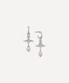 Vivienne Westwood Platinum-tone Aleksa Drop Hoop Earrings In Metallic