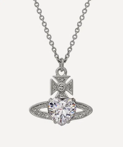 Vivienne Westwood Platinum-tone Ariella Pendant Necklace In Metallic