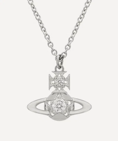 Vivienne Westwood Platinum-tone Lee Pendant Necklace In Silver
