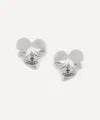 Vivienne Westwood Platinum-tone Mimosa Stud Earrings In Silver
