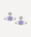 Vivienne Westwood Reina Large Earrings Platinum-light-lavender-cz Platinum-light-lavender-cz Women In Purple