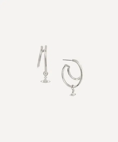 Vivienne Westwood Platinum-tone Ronda Hoop Earrings In Silver