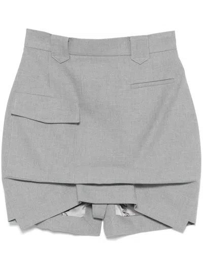 Vivienne Westwood Pleated Cargo Mini Skirt In Grey