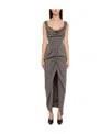 Vivienne Westwood Gray Panther Midi Dress In Gray