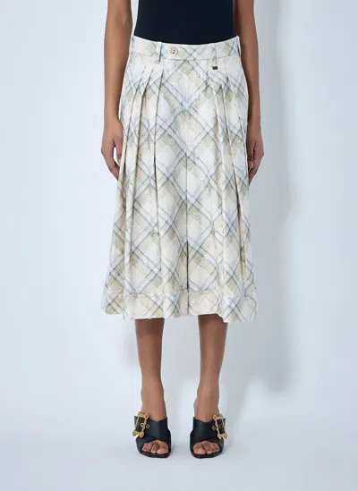 Vivienne Westwood Pleated Midi Skirt In Sand