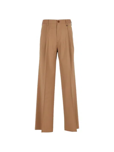 Vivienne Westwood Pleated Straight-leg Trousers In Brown