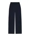 Vivienne Westwood Navy Wide-leg Trousers With Tailored Waistband And Button Detail In Black
