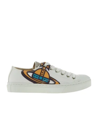 Vivienne Westwood Plimsole Low-top Canvas Sneakers In White