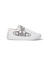 Vivienne Westwood Minimalist White Sneakers With Smooth Silhouette In White
