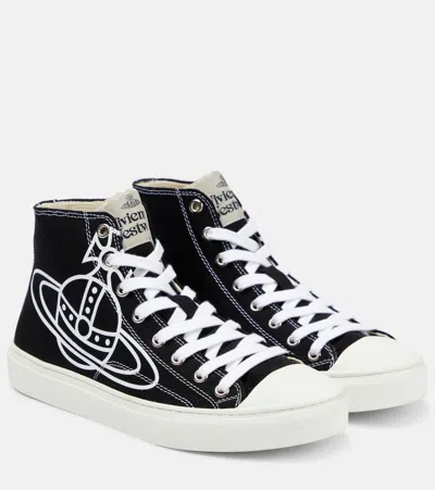 Vivienne Westwood Plimsoll Canvas Sneakers In Black