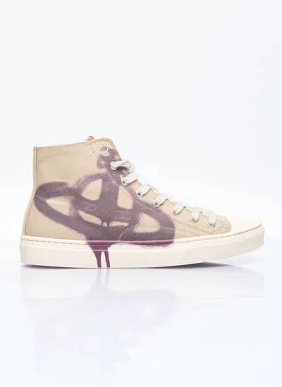 Vivienne Westwood Plimsoll High-top Trainers In Beige