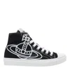 Vivienne Westwood High-top Sneakers With Graphic Emblem And Textured Sole In Black