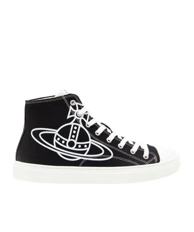 Vivienne Westwood High Top Canvas Plimsoll Cotton Canvas Black 11-45 Men