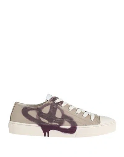 Vivienne Westwood Plimsoll Low Top 2.0 Woman Sneakers Khaki Size 7 Recycled Polyester, Recycled Cott In Beige