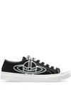 Vivienne Westwood Low-top Sneakers With Contrasting Detail And Bold Emblem In Black