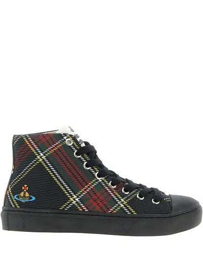 VIVIENNE WESTWOOD PLIMSOLL ORB-DETAIL HIGH-TOP SNEAKERS