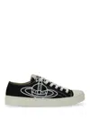 Vivienne Westwood Low-top Sneakers With Bold Logo Graphic In Black