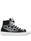 Vivienne Westwood High Top Canvas Plimsoll Cotton Black 3-36 Women In Black