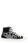 Vivienne Westwood High-top Sneakers With Graphic Emblem And Textured Sole In Black