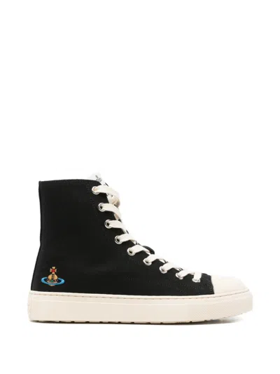 Vivienne Westwood Black High Top Plimsoll Sneakers