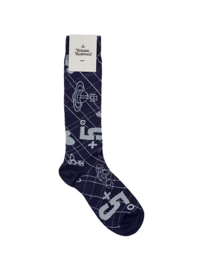 Vivienne Westwood Plus 5 Graphic-print Socks In Blue