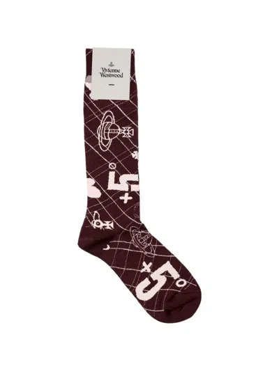 Vivienne Westwood Plus 5 Graphic-print Socks In Brown