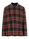 Vivienne Westwood Crewneck Sweater With Plaid Pattern And Button Detail In Brown