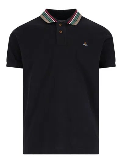 Vivienne Westwood Classic Cotton Pique Polo Shirt In Black