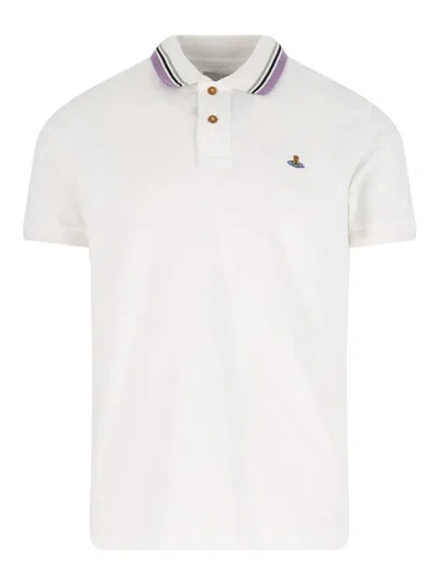 Vivienne Westwood Ribbed Collar Short Sleeves T-shirt In White