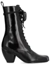 Vivienne Westwood Polished Leather Boots With Sculpted Block Heel In Black