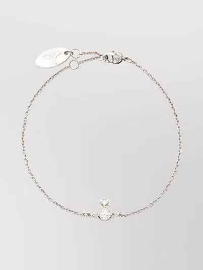 Vivienne Westwood Polished Rolo Chain Link Bracelets In White