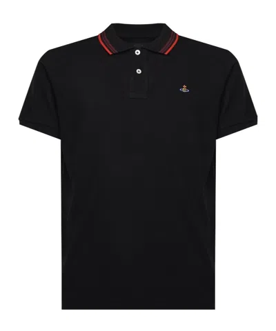 VIVIENNE WESTWOOD VIVIENNE WESTWOOD LOGO EMBROIDERED SHORT SLEEVE POLO SHIRT