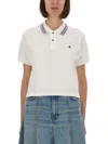 Vivienne Westwood Ribbed Collar Short Sleeves Top In White