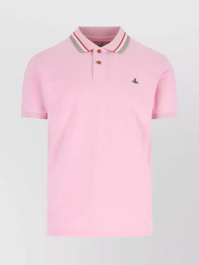 Vivienne Westwood Polo Collared Shirt Short Sleeves In Pink